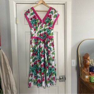 Vintage Flower Drop Waist Dress